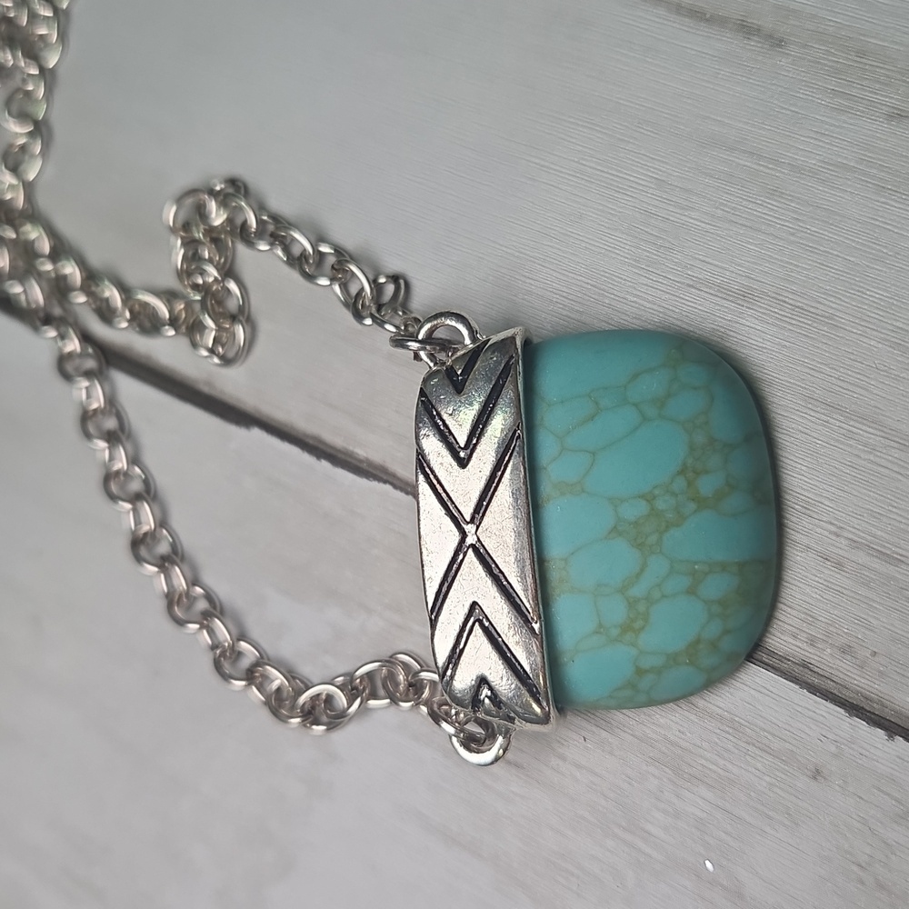 Plunder Silver and Aqua Necklace